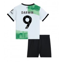 Camiseta Liverpool Darwin Nunez #9 Segunda Equipación Replica 2023-24 para niños mangas cortas (+ Pantalones cortos)